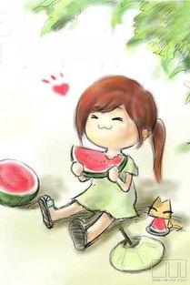 做梦吃瓜文案女孩,女孩的瓜果盛宴之旅